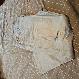 Women's acid wash distressed jeans